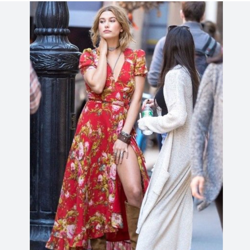 Denim & Supply Hailey Bieber wrap dress in medium
